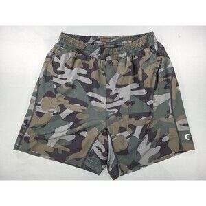 Zyia Active Shorts Adult Large Black Camo 7" Workout Gym Running Pull On Vented